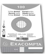 Fiches Bristol quadrillées sous film - 105 x 148 mm - Blanc EXACOMPTA Lot de 100