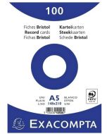Fiches Bristol unies sous film - 148 x 210 mm - Blanc EXACOMPTA Lot de 100