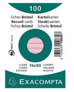 Fiches Bristol lignées sous film - 74 x 105 mm - Rose EXACOMPTA Lot de 100