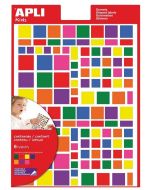 Gommettes adhésives Carrées multicolores APLI Lot de 756