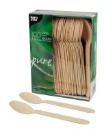 Cuillères jetables en bois PAP STAR Pure Lot de 100