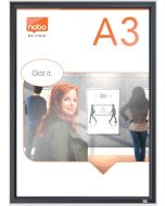 Cadre porte affiche en aluminium - 339 x 463 mm - A3 - Graphite : NOBO image