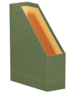 Porte-revues en simili cuir - Dos de 95 mm - Noir/Orange RHODIA