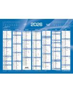 Calendrier mural 2026 - 270 x 210 mm - Bleu QUO VADIS