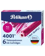 Boite de 6 Cartouches d'encre - Rose : PELIKAN 4001 TP/6