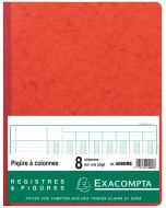 Registre 8 colonnes - 320 x 250 mm - Rouge EXACOMPTA Image
