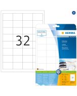 Photo Étiquettes adhésives blanches Premium 48,3 x 33,8 mm : HERMA