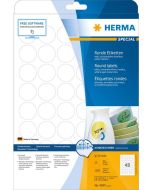 HERMA 4387 : Étiquettes adhésives blanches rondes Diamètre 30,0 mm