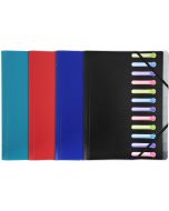 EXACOMPTA : Trieur avec élastiques - 12 compartiments 55180E assortiment