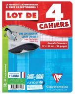 CLAIREFONTAINE Cahier grands carreaux 96 pages - 170 x 220 mm (Fournitures scolaires) image