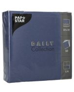 Photo Lot de 50 serviettes de table unies - Bleu foncé PAP STAR Restaurant 14225
