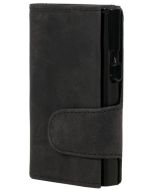Porte-monnaie avec porte-cartes RFID -  Cuir Hunter Noir CLICKSAFE