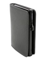 Portefeuille avec porte-cartes RFID -  Cuir Nappa Noir CLICKSAFE SLIM