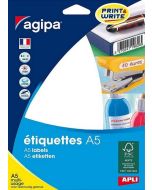Étiquettes adhésives - 10 x 22 mm - Blanc : AGIPA Lot de 1824 Image