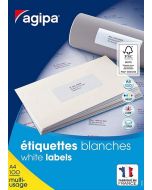 Étiquettes 105 x 57 mm adhésives blanches : AGIPA 119013
