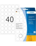 Etiquettes adhésives rondes - 19 mm - Blanc : HERMA Lot de 1280 Image