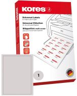 Étiquettes adhésives universelles - 210 x 297 mm - Blanc : KORES Lot de 100
