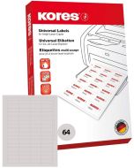 Étiquettes adhésives blanches - 48,5 x 16,9 mm : KORES L4816 Lot de 6400