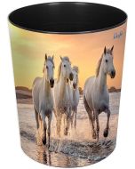 Photo Corbeille à papier - 13 litres - Chevaux sur la plage LAUFER