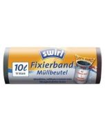 Photo Lot de 15 sacs poubelle avec bande de fixation - 10 litres - Noir SWIRL 4006508183197