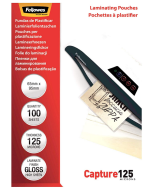 Photo Pochettes à plastifier des Cartes - 250 mic 64 x 95 mm FELLOWES
