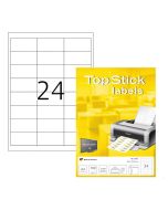 Photo Étiquettes adhésives blanches - 66 x 33,8 mm : TOP STICK Lot de 2400 