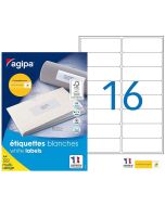 Photo Étiquettes adhésives 99,1 x 33,9 mm - Blanc  AGIPA 118985