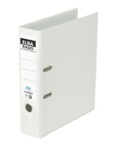 Classeur à levier - Dos 80 mm - Blanc : ELBA Rado Brillant Image