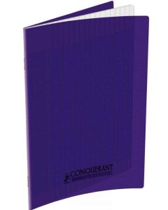 Cahier d'écolier - 96 pages Grands carreaux - 170 x 220 mm - Polypro Violet : CONQUERANT Visuel