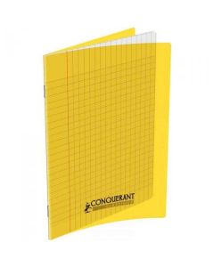 Photo Cahier Séyès / Grands carreaux Jaune - Polypro - 96 pages - 170 x 220 mm CONQUERANT :