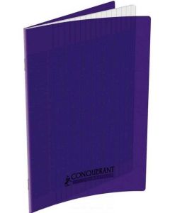 Cahier d'écolier - 96 pages Grands carreaux - 170 x 220 mm - Polypro Violet : CONQUERANT Visuel