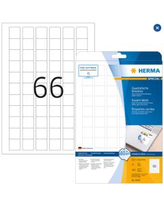 HERMA Étiquettes adhésives blanches amovibles - 25,4 x 25,4 mm 10107