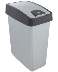 Photo Poubelle avec couvercle - 25 litres - Argent/Gris KEEEPER Magne