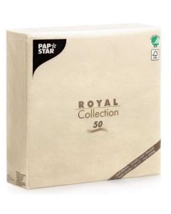 Photo PAP STAR Lot de 50 serviettes en papier unies 400 x 400 mm - ROYAL Collection - champagne 11621
