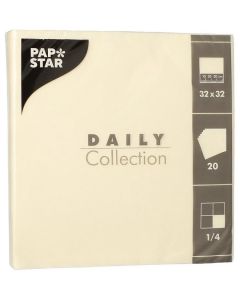 Photo Serviettes de table en papier - 330 x 330 mm - Crème PAP STAR Color
