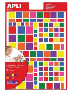 Gommettes adhésives Carrées multicolores APLI Lot de 756
