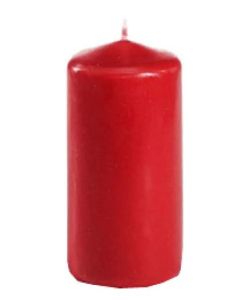 Bougie cylindrique Rouge 10 cm PAP STAR 