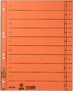 Photo Lot de 100 Intercalaires en carton - 240 x 300 mm - Orange : LEITZ - 1658-00-45