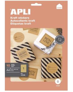 Photo Étiquettes rectangulaires - 210 x 297 mm - Kraft AGIPA