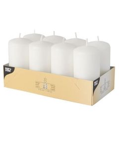 Bougies cylindriques - Blanc 50 mm : PAP STAR Lot de 8 image
