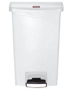Poubelle à pédale avec couvercle - 68 litres - Blanc : RUBBERMAID Image