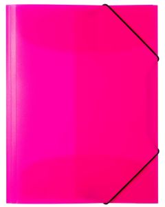 Chemise à élastiques A3 en PP translucide - Rose fluo HERMA