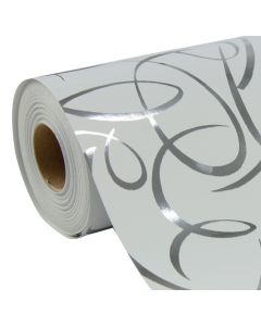 Papier Cadeau Arabesque argent sur rouleau - 700 mm x 50 m CLAIREFONTAINE