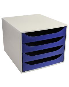 Module de rangement 4 tiroirs Ecobox - Bleu Nuit : EXACOMPTA Office image