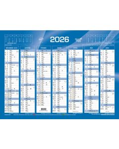 Calendrier de banque 2025 - 430 x 335 mm QUO VADIS Décembre à Juin  