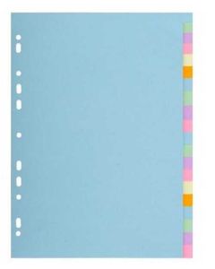 Jeu de 20 Intercalaires A4 en carte recyclée teintée - Assortiment pastel EXACOMPTA 