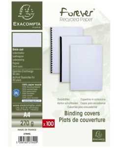 Couverture pour Reliure A4 - Carton - Blanc EXACOMPTA Lot de 100 Image