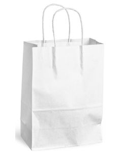 Sac en papier avec anse - 240 x 110 x 330 mm - Blanc MAIL-MEDIA Lot de 250