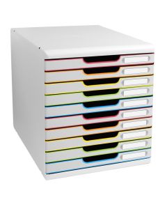 Module de rangement 10 tiroirs - Modulo - Blanc/Arlequin : EXACOMPTA Black Office image