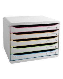 Module de rangement 5 tiroirs - Big Box Plus Horizon - Blanc/Arlequin EXACOMPTA Black Office image